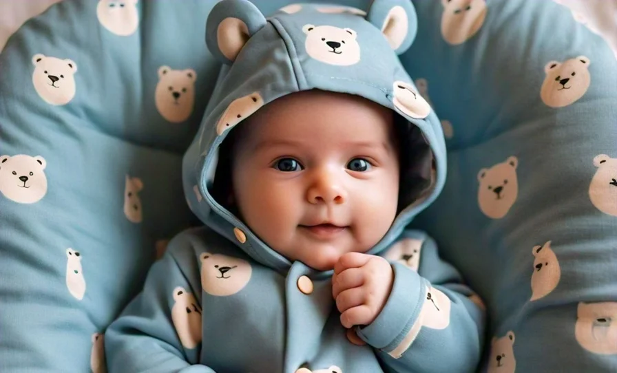 Rs 149 Bear Design Long-Sleeve Baby Jumpsuit